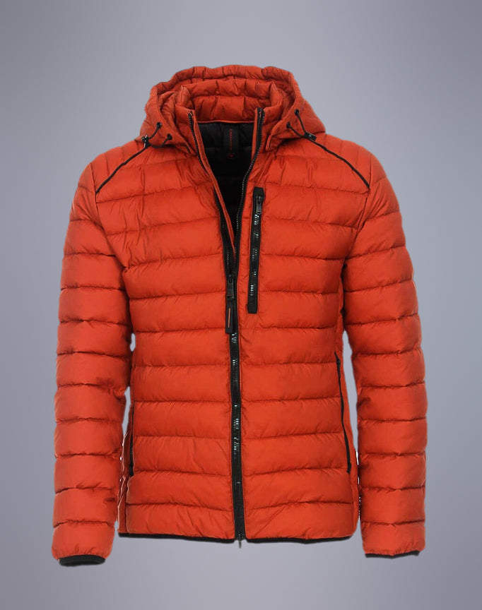 Casa-Moda quilted outdoor jacket with hood (Orange) -  513712200 / 484