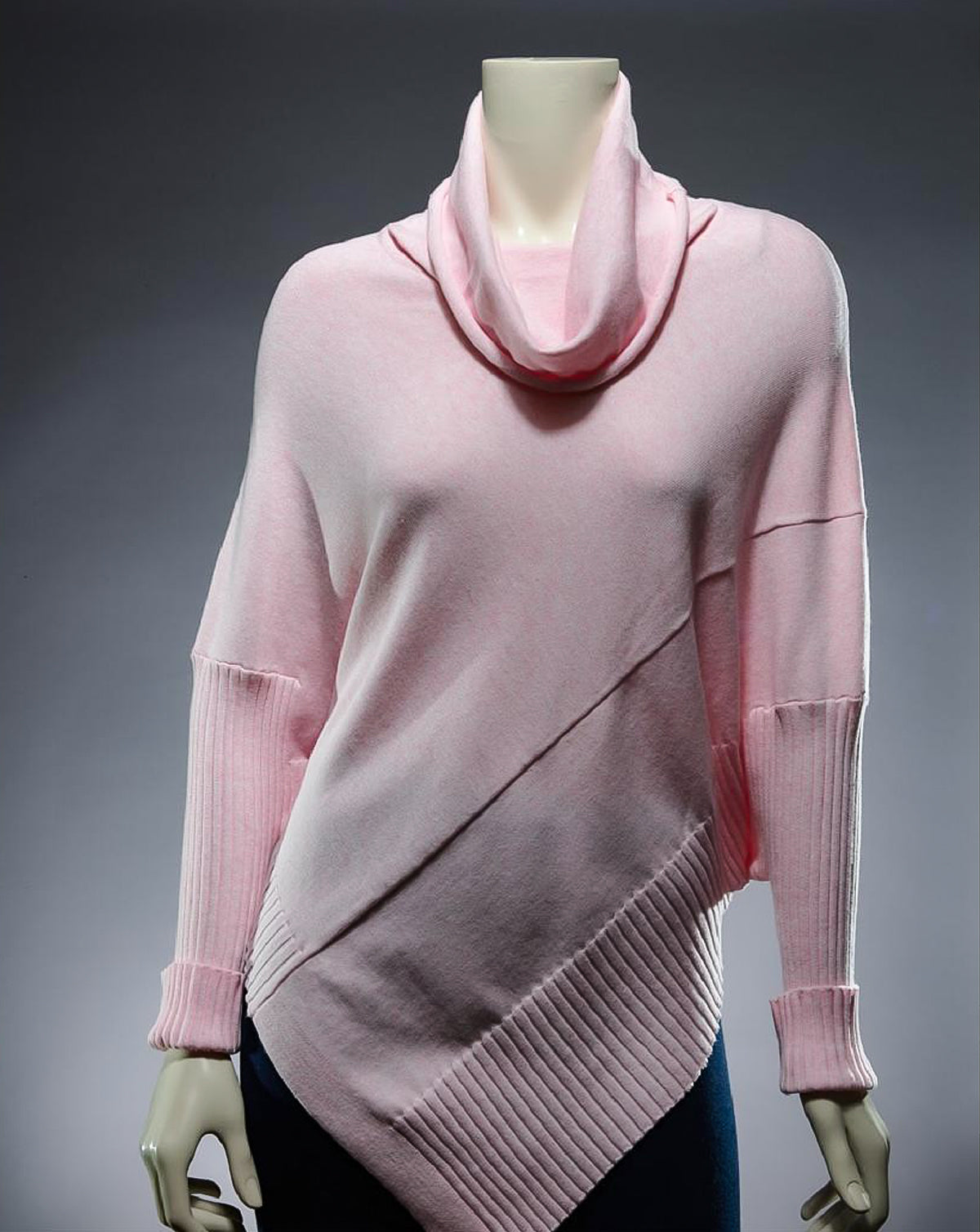 Marble women's Green Cowl Neck Jumper - Pink