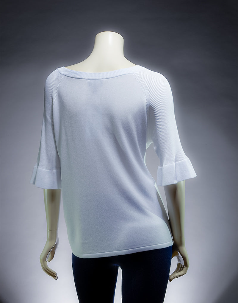 White Sweater Fabulous Marble Design Quality Women's top.