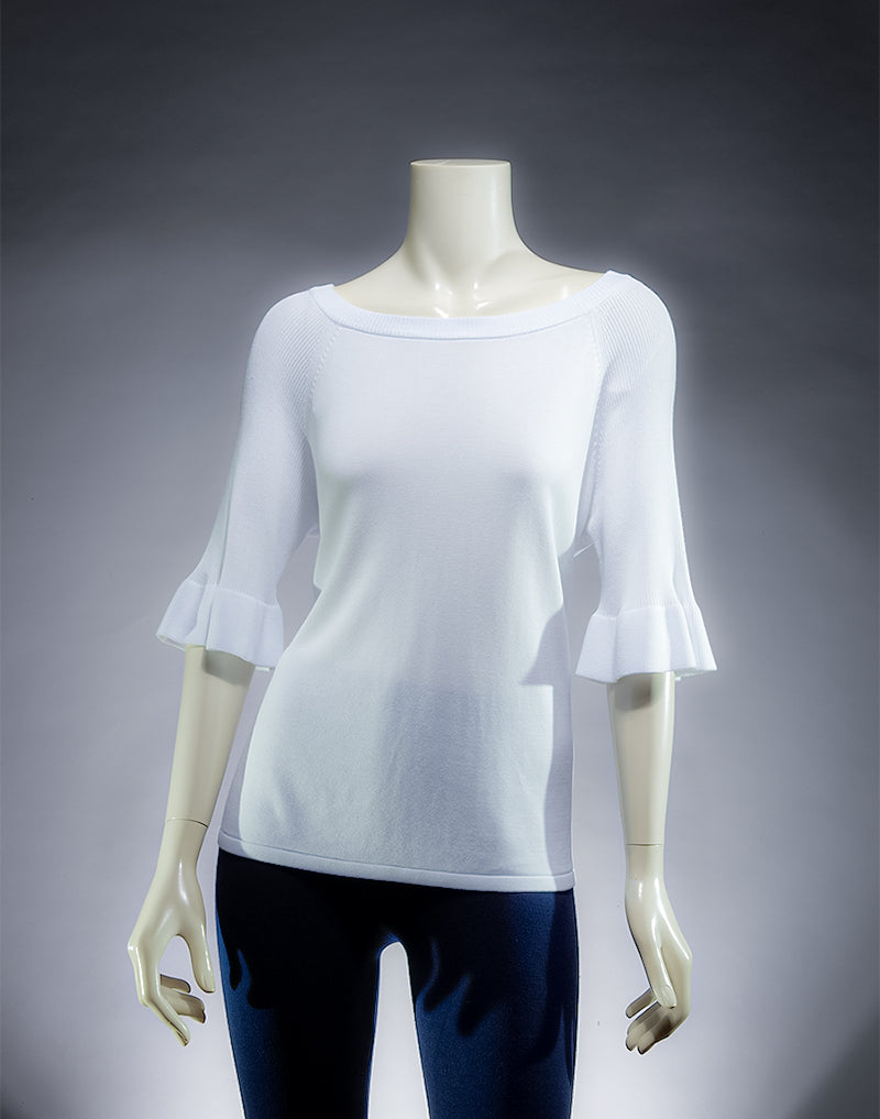 White Sweater Fabulous Marble Design Quality Women's top.