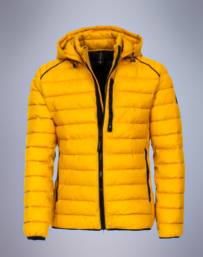 Casa-Moda quilted outdoor jacket with hood (Yellow) -  513712200 / 539