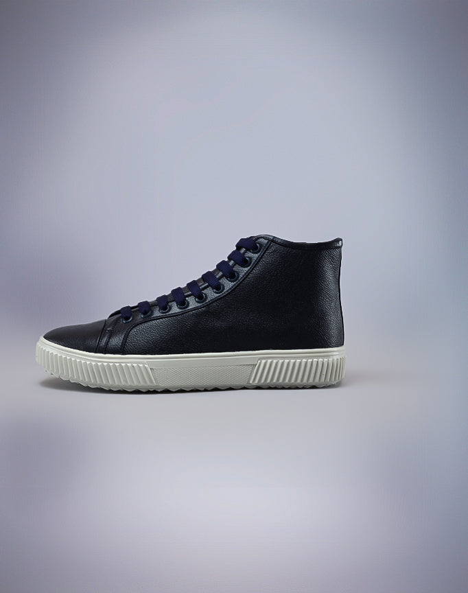 J. Sabat High – Top Leather Sneakers - Navy