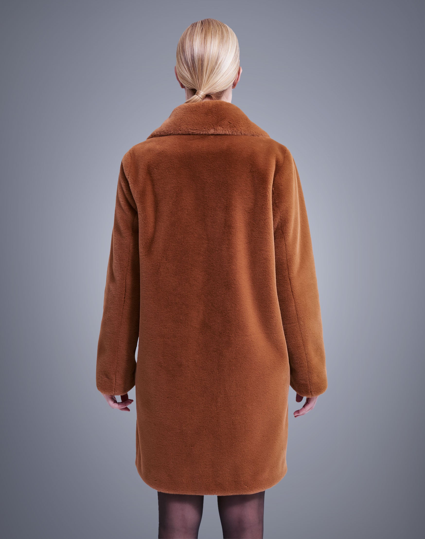 Joseph Ribkoff Rust Faux Fur Coat - Style : 213910