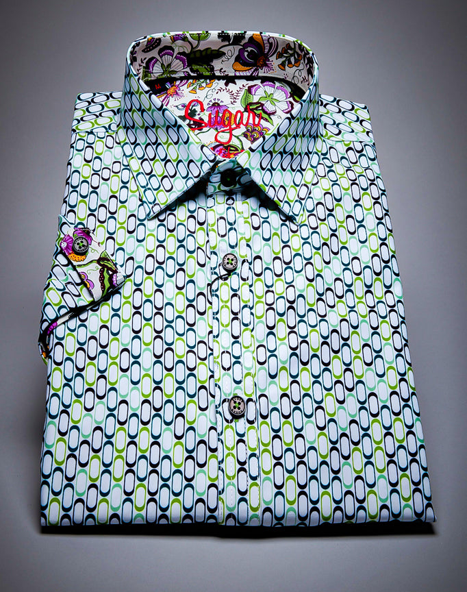 Sugar Multi-Colored Patterned Short Sleeve Shirt.