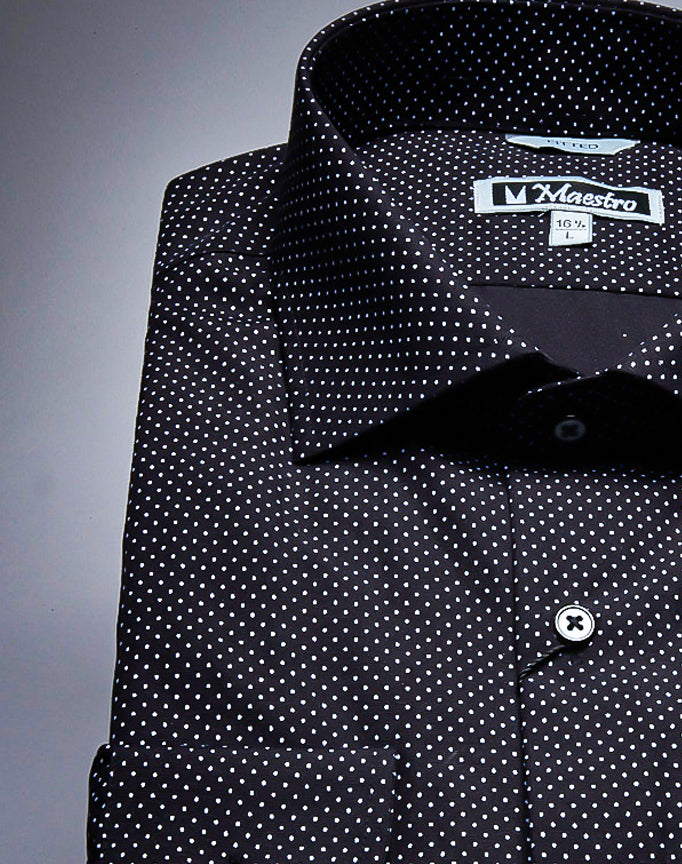 Maestro Gold Spots Button Down Long Sleeve Shirt.